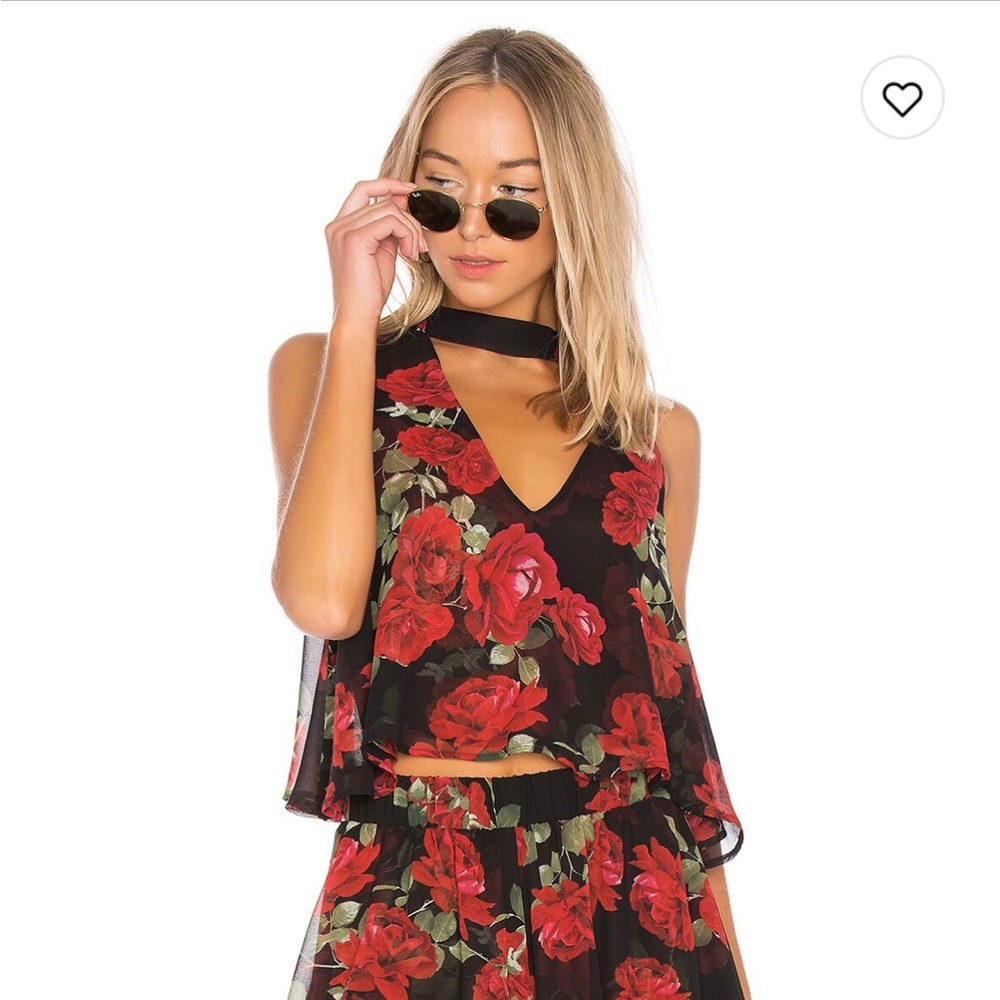 Show me your Mumu Casey collar rose floral print top
